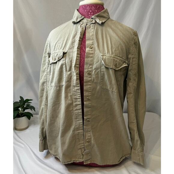 Madewell Army Green Utility Button Up Military Style Shirt Size Medium - Picture 1 of 7